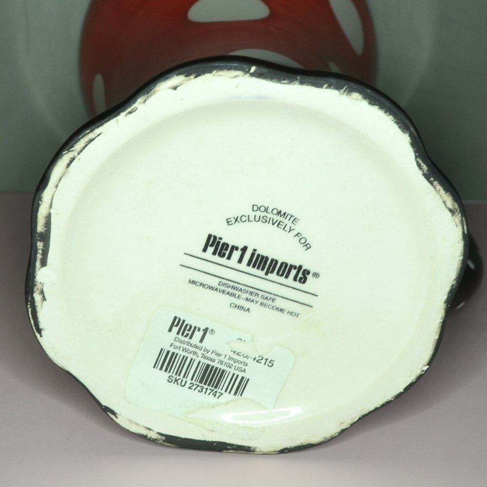 Pair Of Pier 1 Colorful Mugs Polka Dots Stripes Vivid Colors Drinkware - Picture 11 of 11